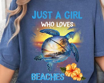 Beach and Turtle Lover PNG Design: Tropical DIY Crafts (Digital Download)