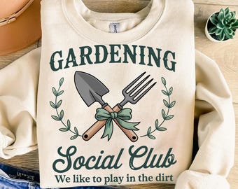 Club Social de Jardinería PNG: Diseño divertido para amantes de las plantas (Descarga digital)