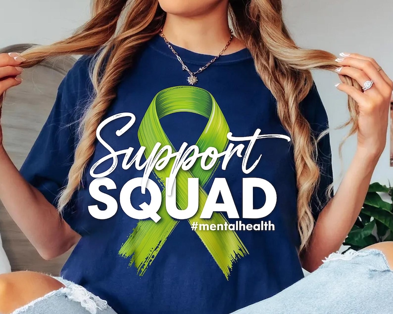 Mental Health Awareness Png | Support Squad Green Ribbon (digital ...