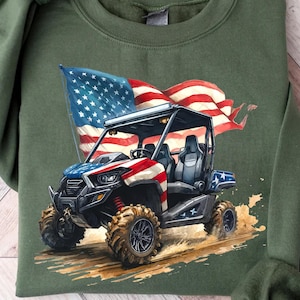 American Flag UTV Design PNG - Patriotic Off-Road Vehicle Digital Art for T-Shirts and Sublimation Projects