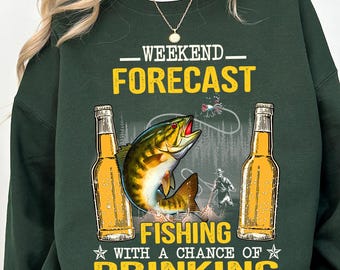 Funny Fishing & Drinking Clipart: Weekend Forecast PNG (Digital Download)