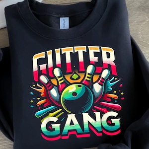 Gutter Gang Bowling Design PNG: Colorful Digital Download
