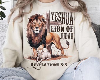 Lion of Judah PNG | Christian Bible Verse Design (Digital Download)
