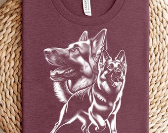 German Shepherd Dog Portrait: Detailed Pet Art (Digital Download)