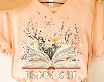 Floral Book PNG: Boho Reading Sublimation Design (Digital Download)