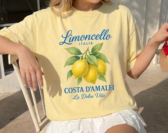 Comfort Colors® Limoncello La Dolce Vita Shirt, Retro Lemon Graphic Italy TShirt, Coastal Aesthetic Shirt, Italian Coast Summer Vacation