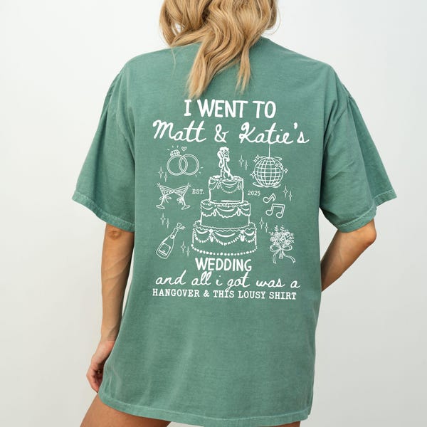 Comfort Colors® Custom Wedding Party Shirt Wedding T-shirt Toss Funny Gift for Guest Merch Hangover & Lousy Shirt Favor, Wedding Gifts