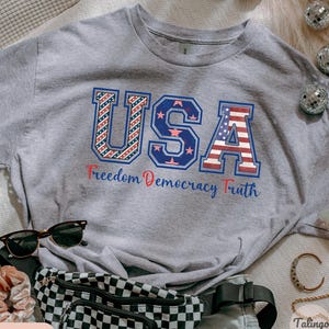 Patriotic Subtle FDT USA Tee, 4th of July FDT Shirt, Freedom Democracy Truth Shirt, Usa Anti Trump Tee, Anti Maga Shirt, Trendy Usa Shirt