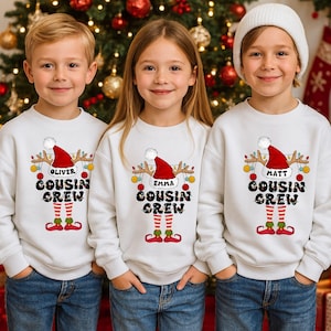 Custom Matching Cousin Crew Christmas Sweatshirt, Matching Family Reunion Sweatshirt, Christmas Cousins Reunion, Adults Kids Holiday Tees