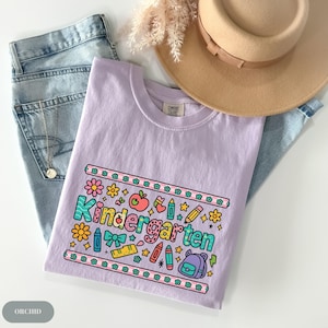 Comfort Colors® Kindergarten Teacher Shirt, Kindergarten Shirt, Kinder Garten Teacher Back to School Shirts, Pre-K Teacher Appreciation Tee