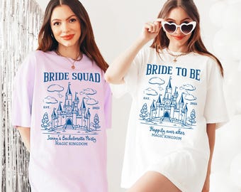 Comfort Colors® Custom Disney Bachelorette Party Shirt, Bride Squad TShirt