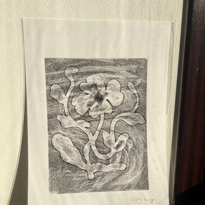 Black Monotype Printing A4 - Wall Art- Print - Wall Decor - Handmade