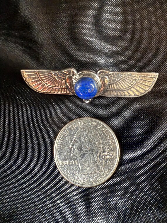 Vintage Egyptian Behdety Winged Sun Solid Sterlin… - image 5