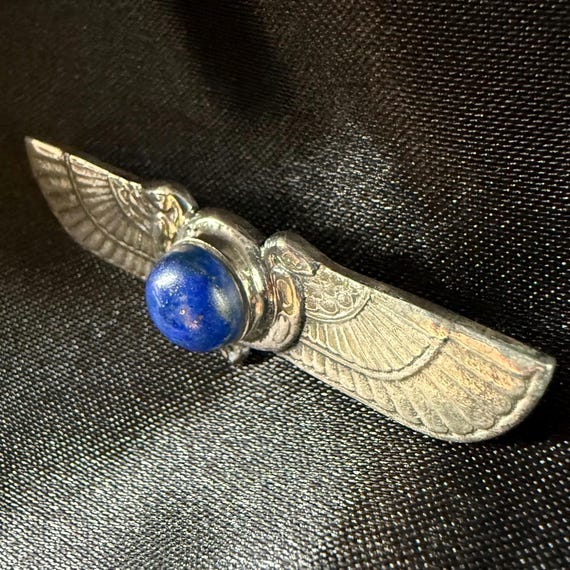 Vintage Egyptian Behdety Winged Sun Solid Sterlin… - image 4