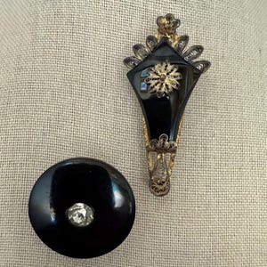 Ensemble de broches de deuil victoriennes antiques noires gothiques