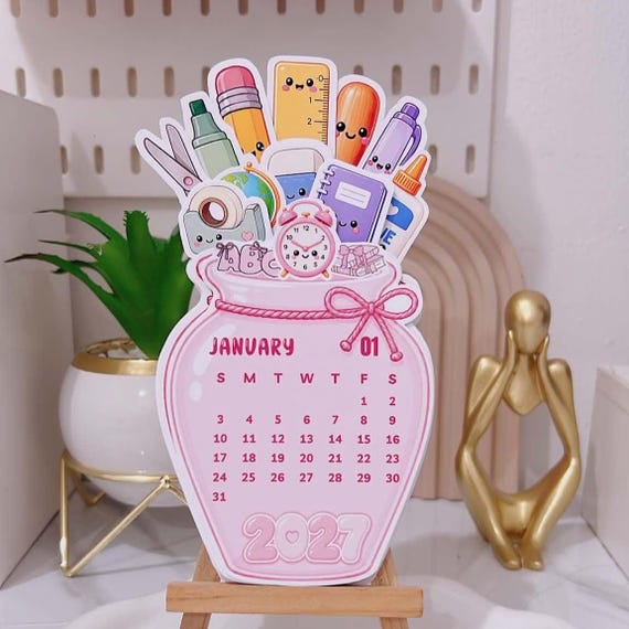 2027 Teacher Desk Calendar Template/Printable/PDF