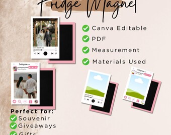 Drag and Drop Customizable Fridge Magnet Template