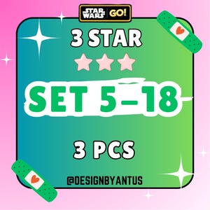MoGo 3-Star Sticker - 3 Pieces (Set5-18) for STAR WARS Go Collection