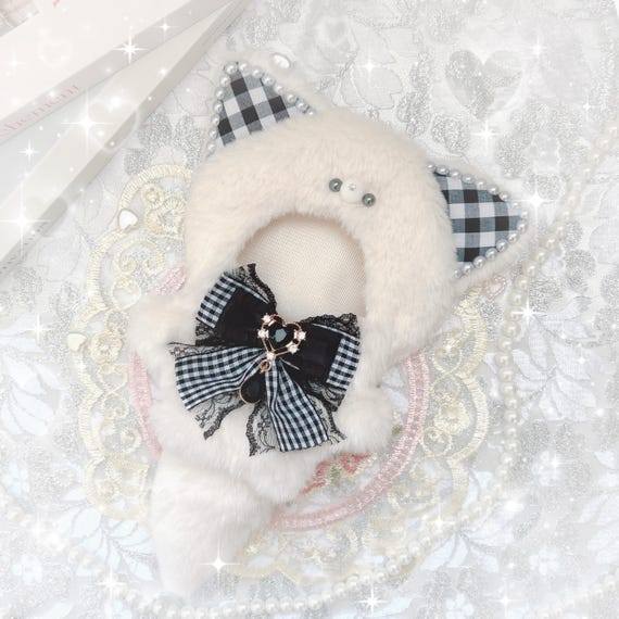 Black × Check CAT | Japanese Nui-fuku | for Chibigurumi Nui Plush