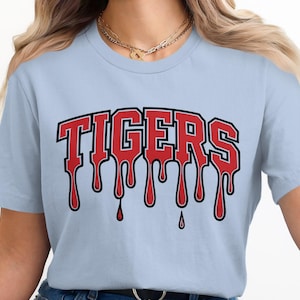 Tigers Drip PNG & SVG, Red Black Varsity Mascot Design, game day, School Spirit Sublimation Clipart, Instant Digital Team Download