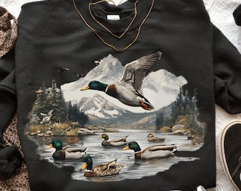 Vintage Mallard Duck PNG, Retro Hunting Sublimation (Digital Download)