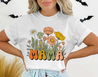 Retro Floral Mama Design: Boho Mom PNG SVG (Digital Download)