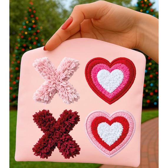 XOXO Valentine Heart Faux Crochet PNG, Valentine's Day Sublimation (Digital Download)