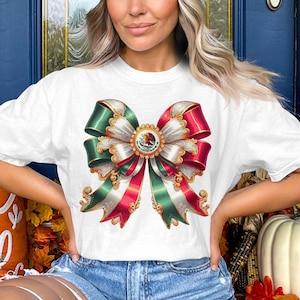 Coquette Mexican Flag Ribbon Bow: Chicana PNG SVG (Digital Download)