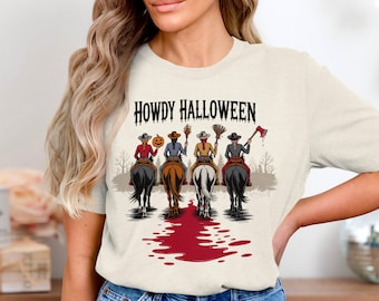 Howdy Halloween Cowgirl PNG SVG: Spooky Western Shirt Design (Digital Download)