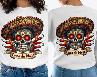 Calavera del Cinco de Mayo: Festival Mexicano PNG SVG (Descarga digital)