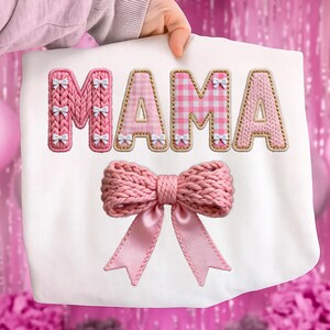 Trendy Crochet Mama PNG, Faux Yarn, Motherhood Design (Digital Download)