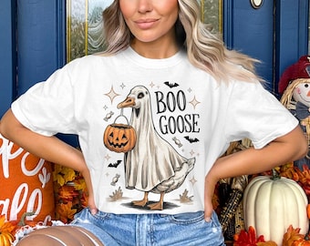 Boo Ghost Goose PNG: Funny Halloween Sublimation Design (Digital Download
