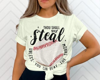 Funny Baseball PNG: Thou Shall Not Steal - Sports Humor (Digital Download)