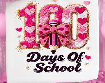 100 dagar i skolan PNG: Virkad blyerts-kokett-rosett (digital nedladdning)