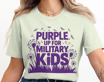 Purple Up voor militaire kinderen PNG: patriottische glimlach (digitale download)