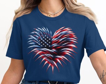 Fighter Jet American Flag Heart PNG, Patriotic Sublimation (Instant Download)