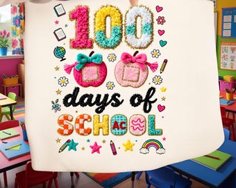100 dagar i skolan PNG, virkad blyertsdesign med konstgarn (digital nedladdning)