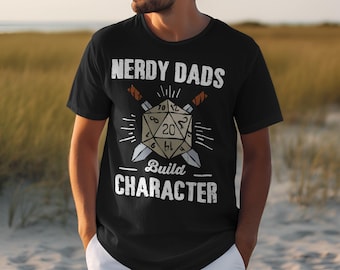 Nerdy Dads Build Character PNG: RPG Gamer Dad Joke (Digital Download)