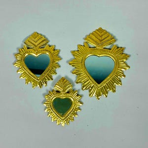 Set of 3 Handmade Brass Mirrors: Moroccan Nursery Wall Decor