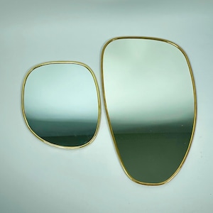 Handmade Brass Moroccan Mirror: Irregular Gold Wall Decor