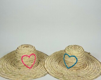 Handwoven Moroccan Straw Sun Hat | Natural Palm Leaf Beach Hat | Summer Garden Headwear