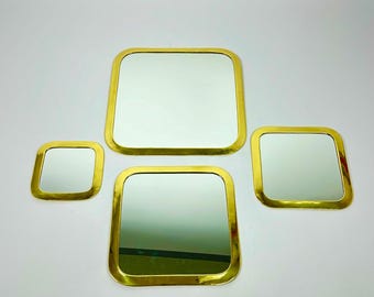 Moroccan Brass Square Mirrors – Handmade Wall Decor Set