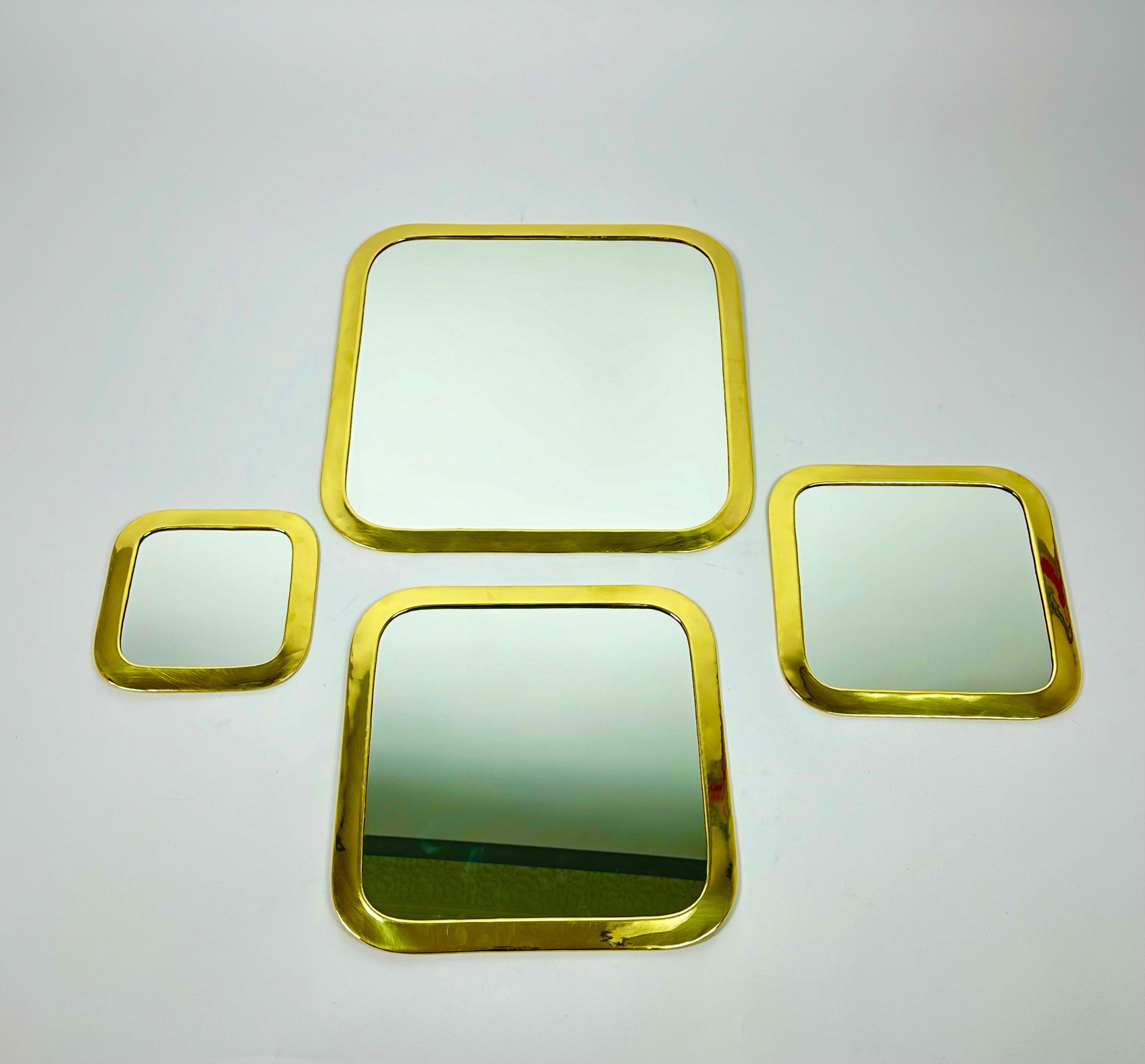 Moroccan Brass Square Mirrors – Handmade Wall Decor Set