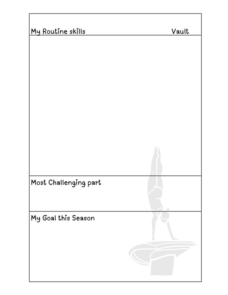 Gymnastics Meet Scorebook and Journal, Printable PDF, Gymnastics ...
