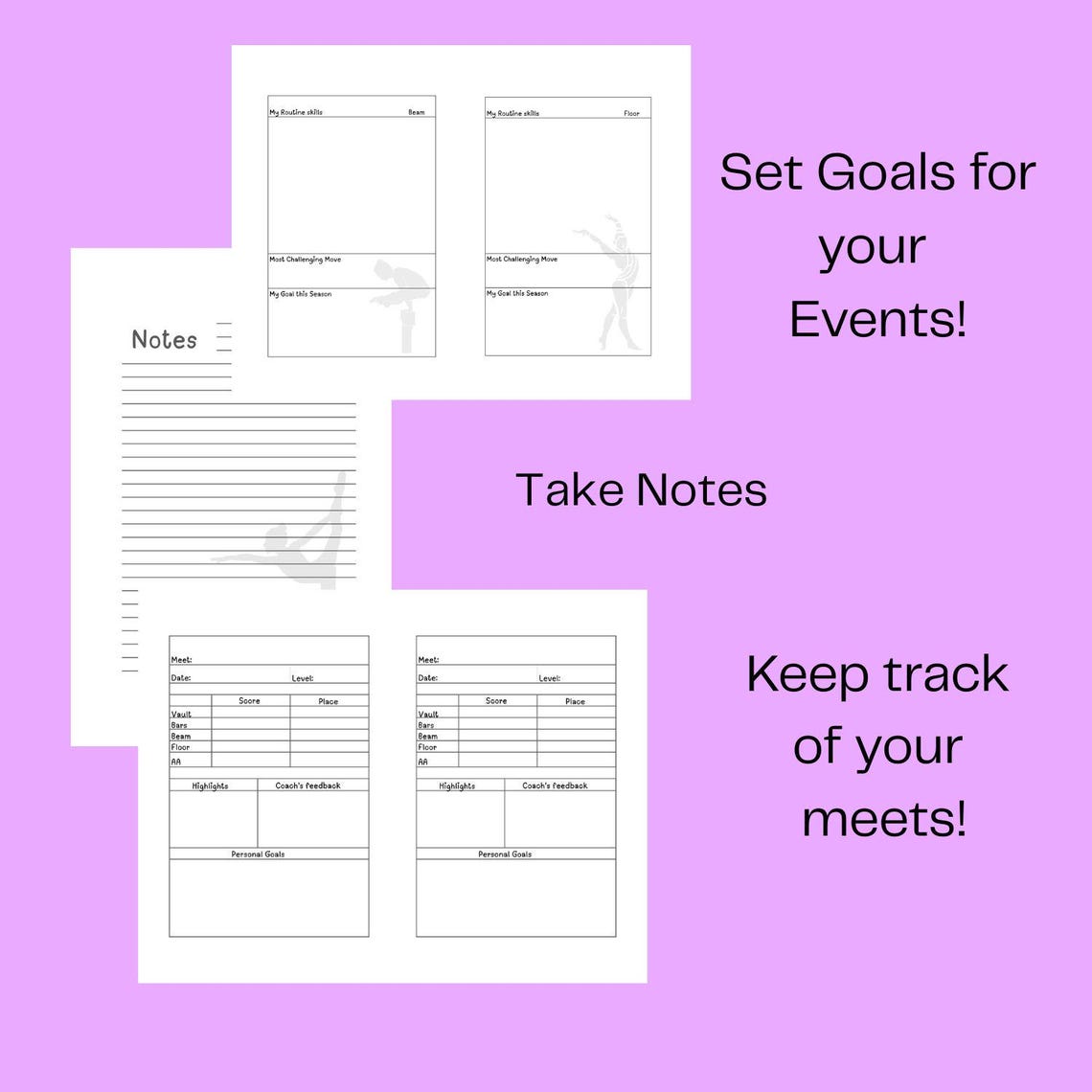 Gymnastics Meet Scorebook & Journal - Etsy