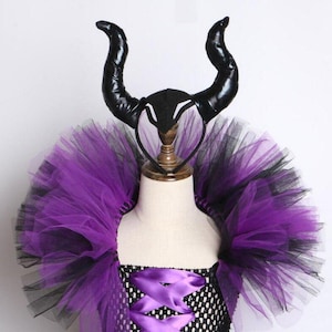 Girls Witch Costume, Kids Halloween Dress, Toddler Witch Outfit, Girl Halloween Gift, Witch Dress for Party, Halloween Costume With Horns