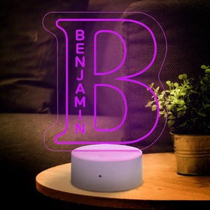 Name Nightlight, Custom LED Lamp, Last Name Sign, Kid Light, Letter Light, Present For Mom, LED Name Lights, Plastic Base, 3D Name Lamp Gift