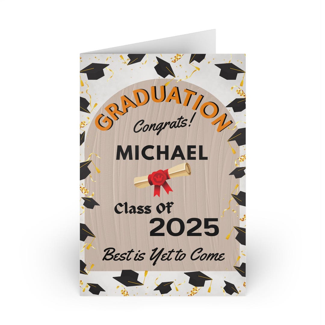 Custom Graduation Card 2025, Personalized Congrats Grad Greeting Cards ...