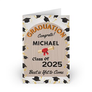 Carte de remise des diplômes personnalisée 2025, cartes de voeux personnalisées Félicitations pour diplômés (1 ou 10 pièces), promotion personnalisée 2025, cadeau pour l'université