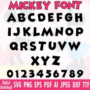 Mickey Font svg, Mickey mouse letters, mickey minnie font, Mouse font ttf, Mickey Alphabet Mouse Alphabet SVG, Instant digital download font